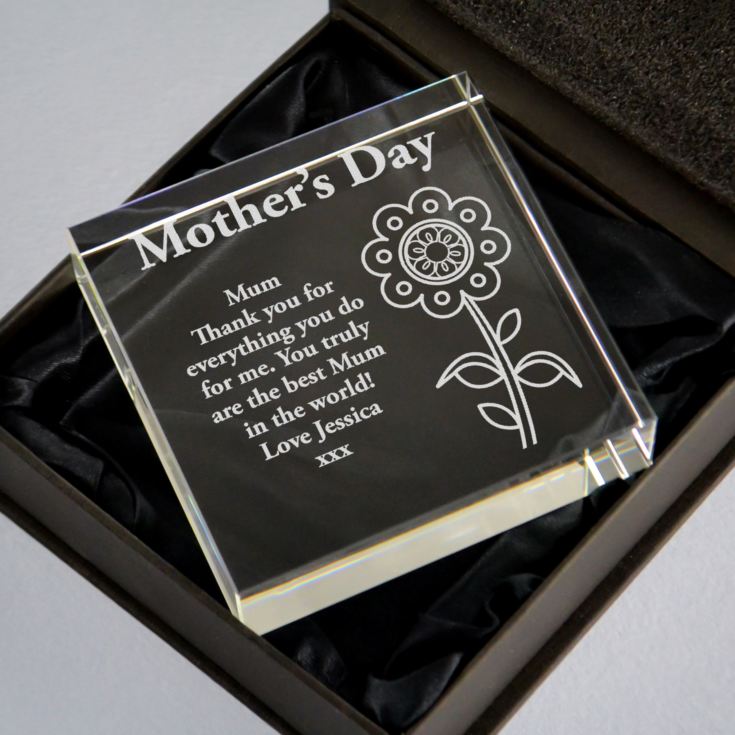 Engraved Mother's Day Glass Keepsake product image