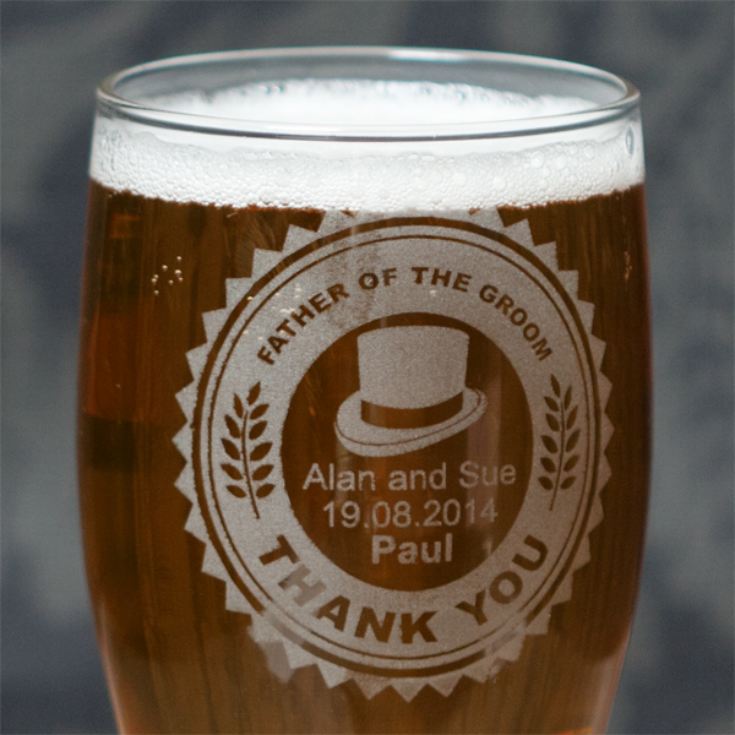 Personalised Father of The Groom Pint Glass product image