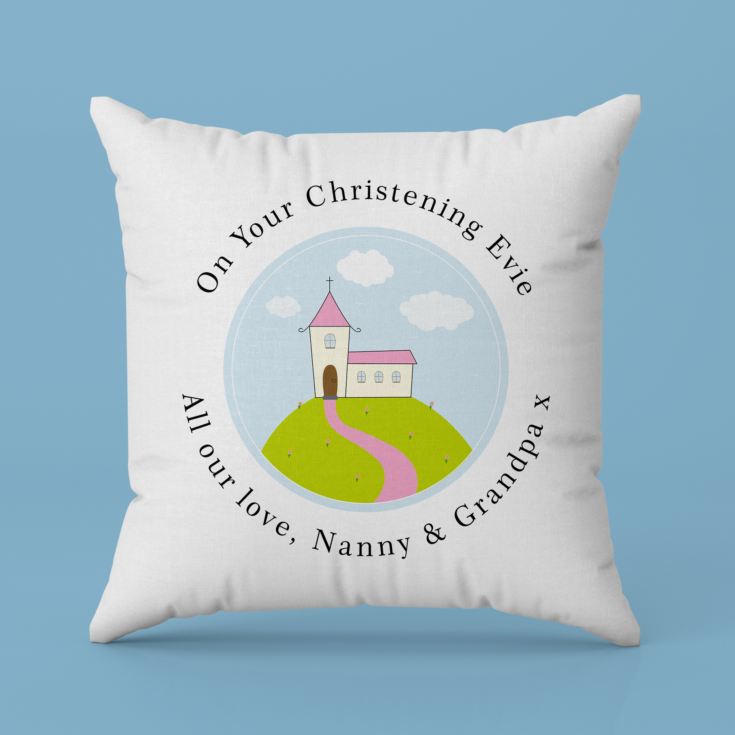 Personalised Girls Christening Cushion product image