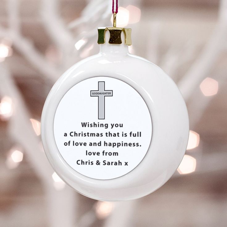 Personalised Goddaughter Christmas Bauble product image