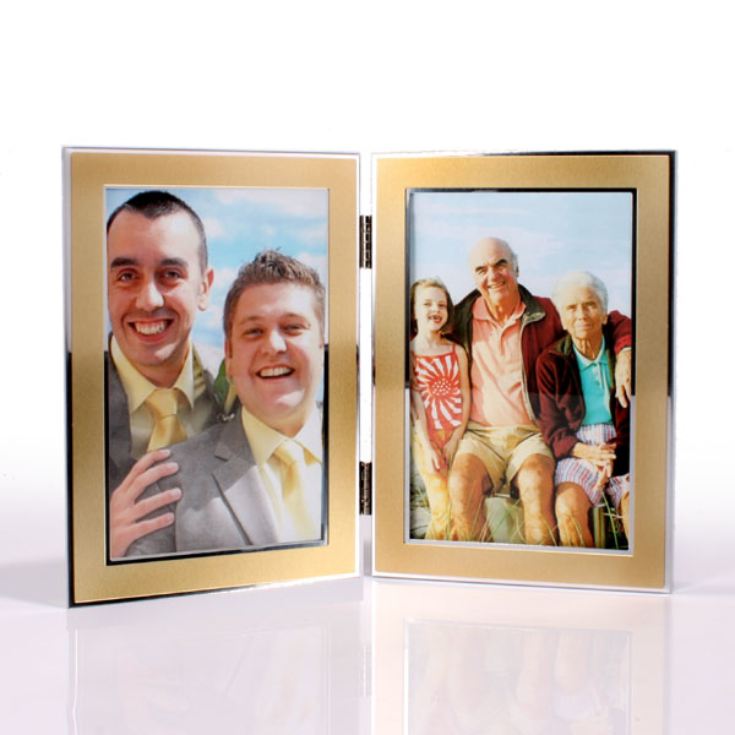 Engraved Double Gold Photo Frame product image