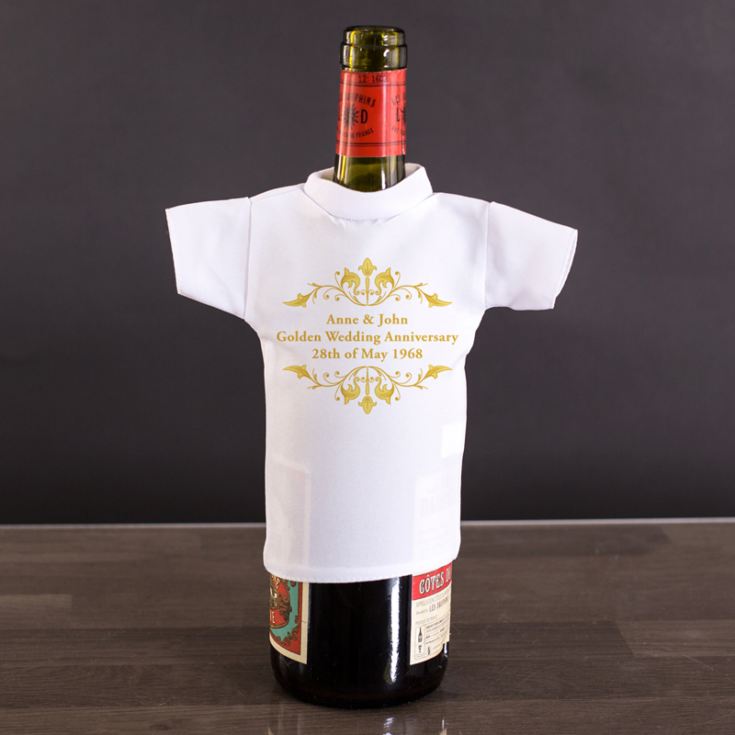Personalised Golden Anniversary Wine Bottle T-Shirt product image