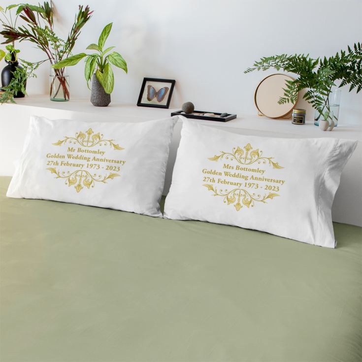 Personalised Golden Anniversary Pillowcases product image