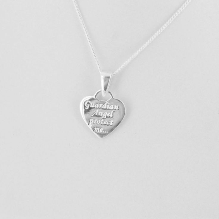 Heart Shaped Guardian Angel Pendant in Personalised Box product image