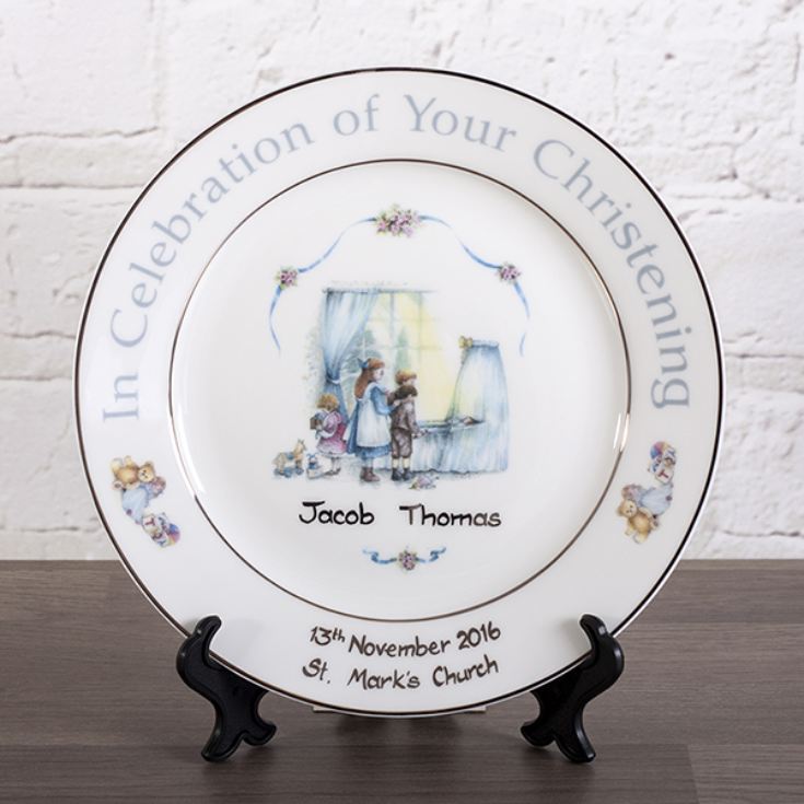 Personalised Heron China Christening Plate product image