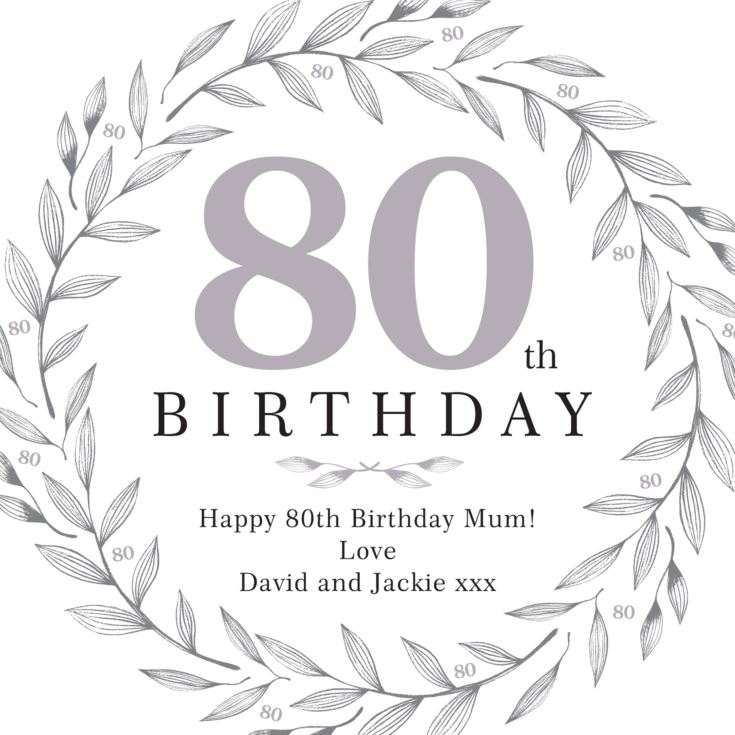 Personalised 80th Birthday Cushion product image