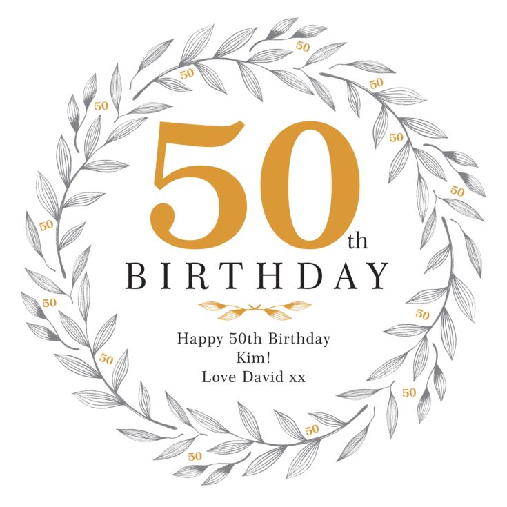 Personalised 50th Birthday Cushion product image