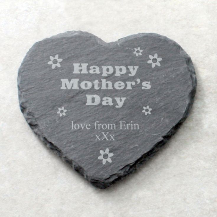 Happy Mother's Day Personalised Slate Coaster product image