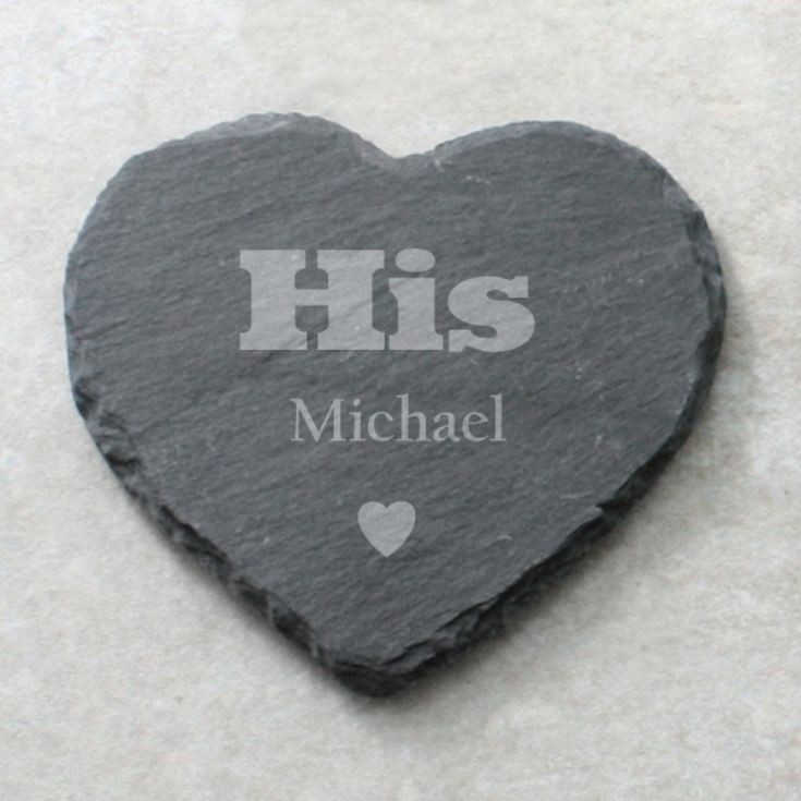 Pair of His and Hers Personalised Slate Coasters product image