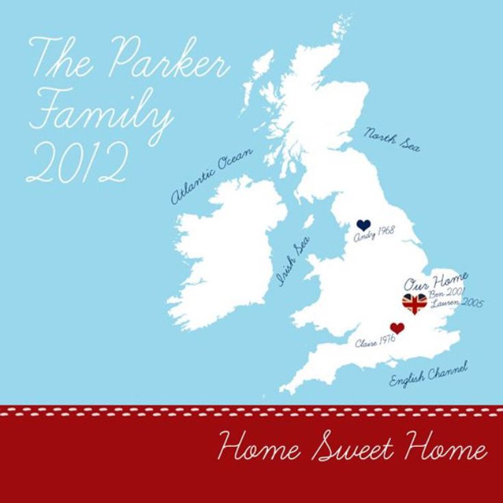 Home Sweet Home Personalised Canvas Print product image