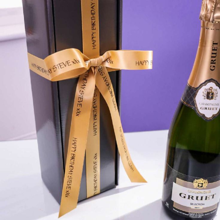 Gruet Brut Champagne & Gift Box with Personalised Ribbon product image