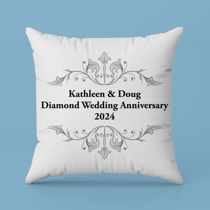 Personalised Diamond Anniversary Cushion product image
