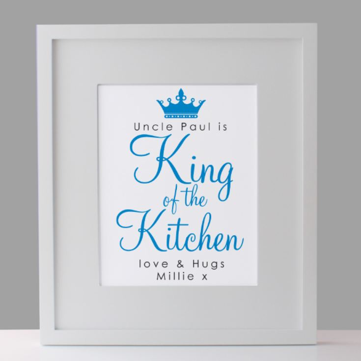 Personalised King of Kitchen Framed Print product image