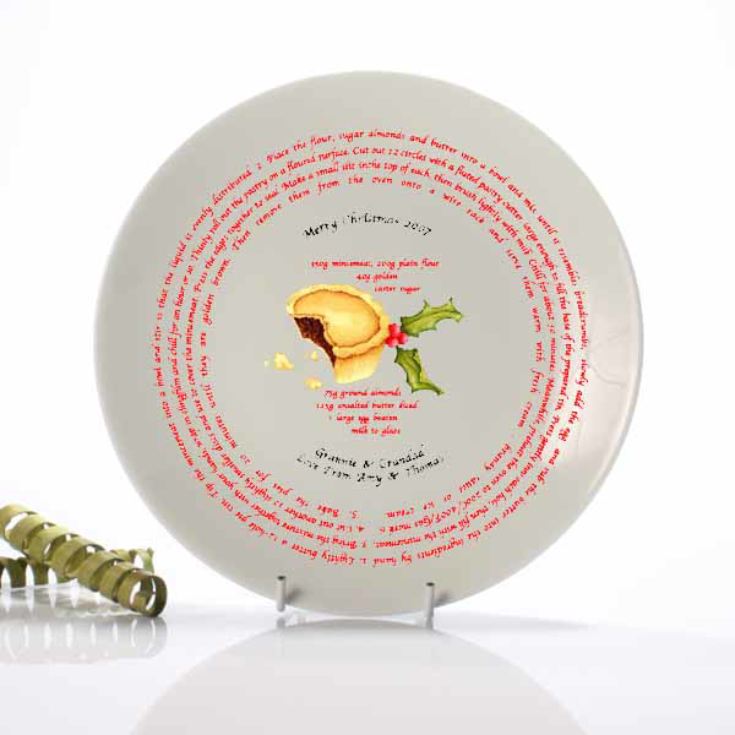 Personalised Mince Pie Recipe Plate product image