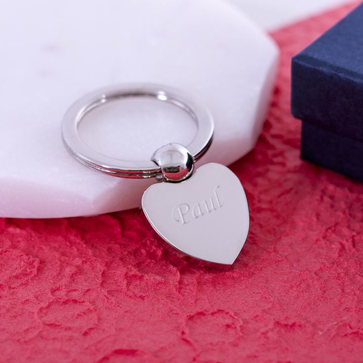 Engraved Heart Ball Keyring product image