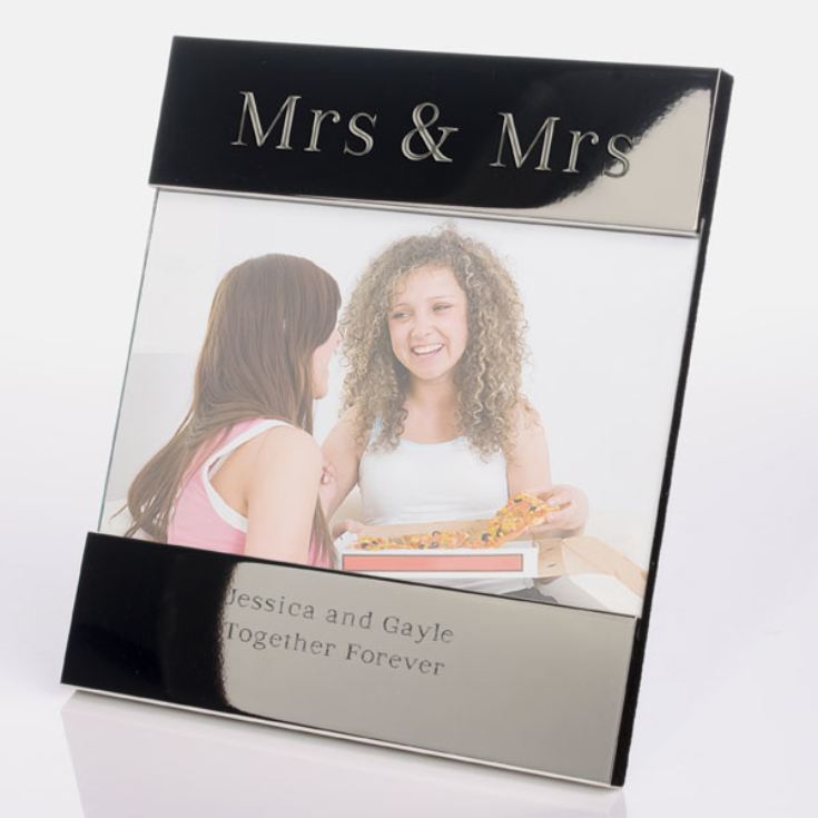 Engraved Mrs & Mrs Photo Frame product image
