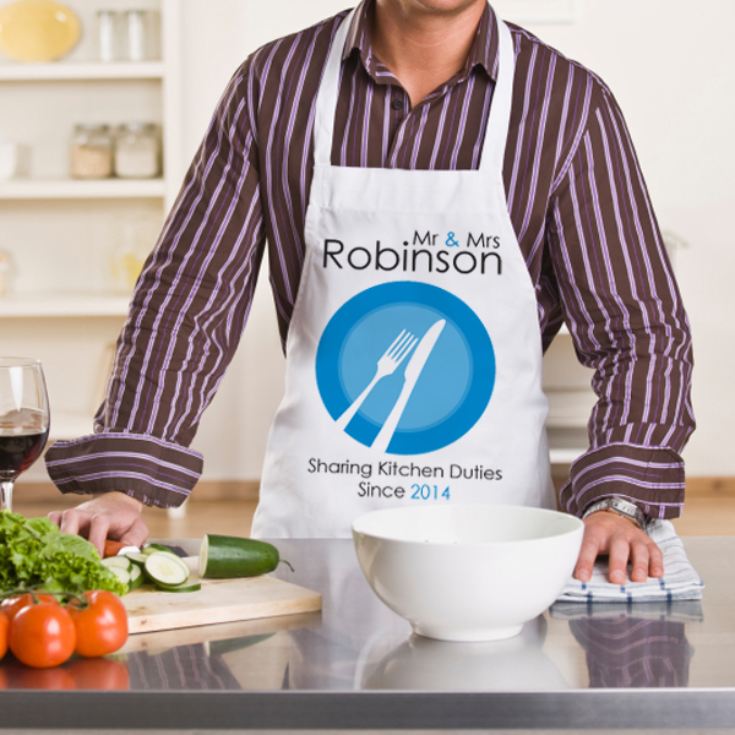 Sharing Kitchen Duties Since Personalised Pair of Aprons product image