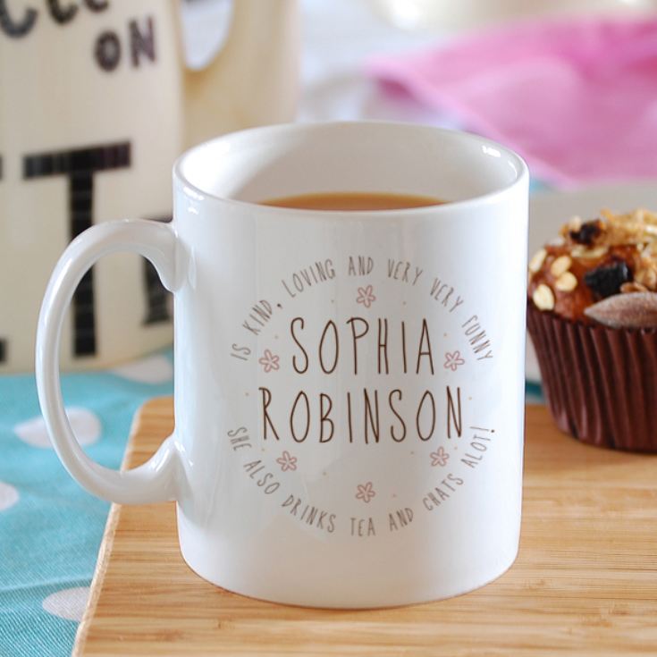 Personalised Name Mug With Floral Detail product image