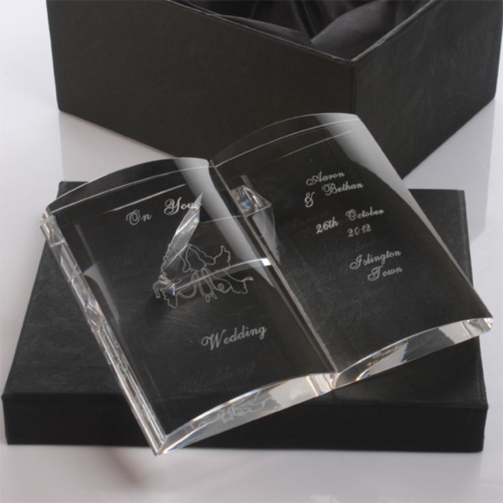 Personalised Crystal Wedding Open Book product image