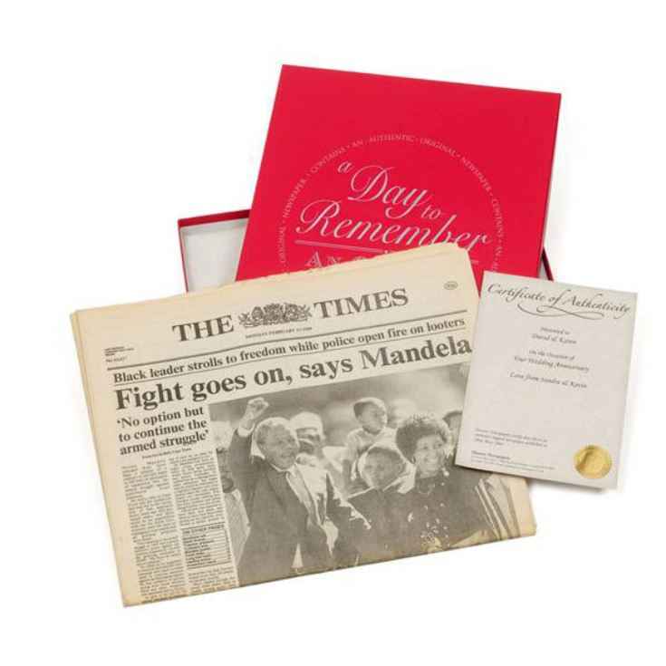 65th (Blue Sapphire) Anniversary - Gift Boxed Original Newspaper product image