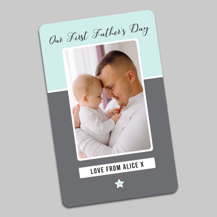 Personalised Our First Father's Day Photo Upload Wallet Card product image