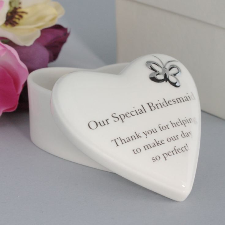 Our Special Bridesmaid Porcelain Heart Trinket Box product image