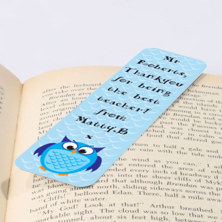 Personalised Blue Owl Bookmark product image