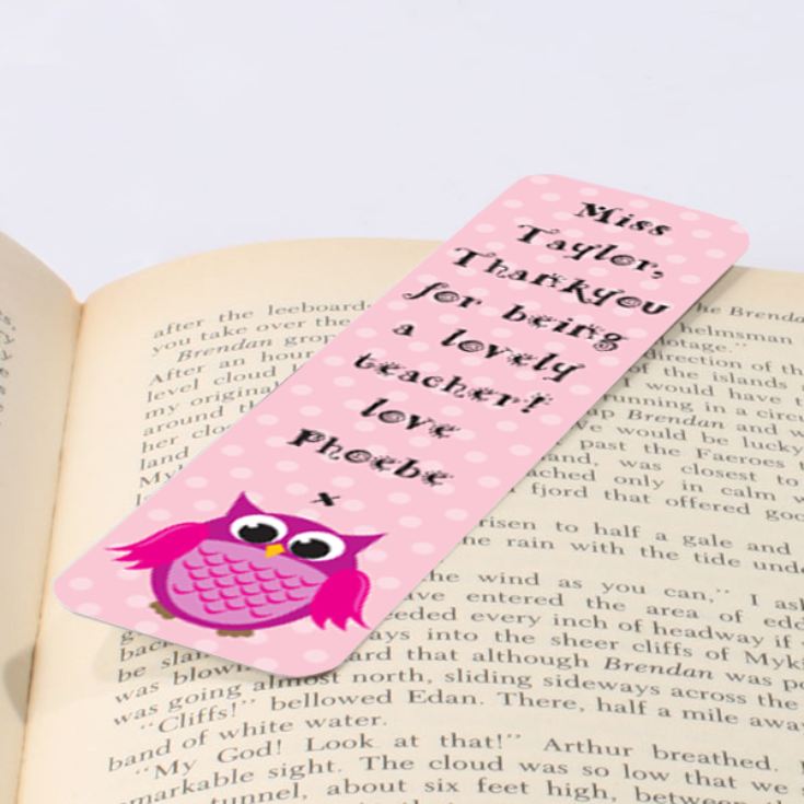 Personalised Pink Owl Bookmark product image