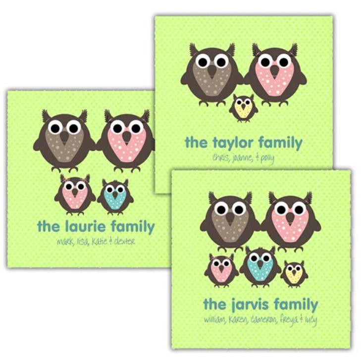 Owl Family Personalised Canvas Print product image