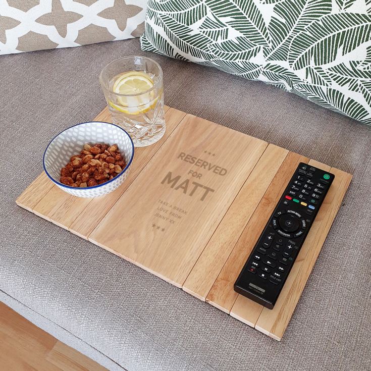 Personalised Reserved For Wooden Sofa Tray product image