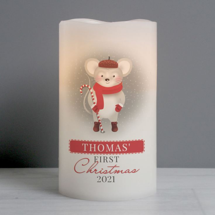 Personalised '1st Christmas' Mouse Nightlight LED Candle product image