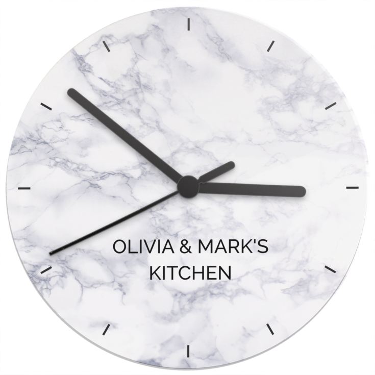 Personalised Marble Effect Wooden Clock product image