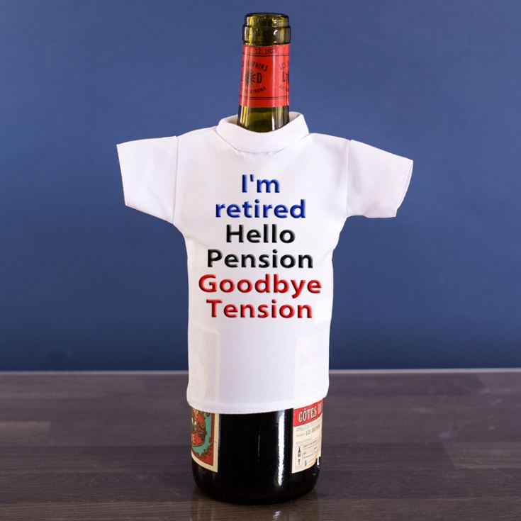 I'm Retired Wine Bottle T-Shirt product image