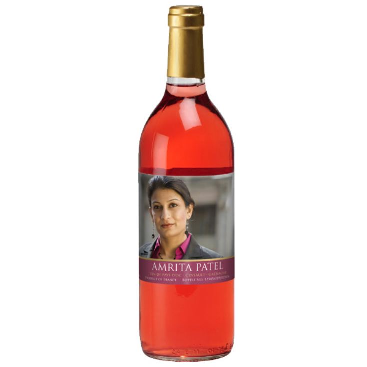Rose Wine With Personalised Photo Label product image