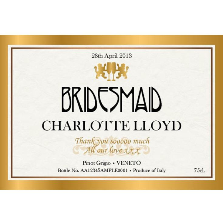 Bridesmaid Personalised Wine product image