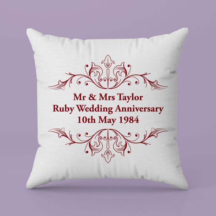 Personalised Ruby Anniversary Cushion product image