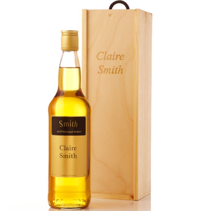 Personalised Whisky in Personalised Wooden Gift Box product image