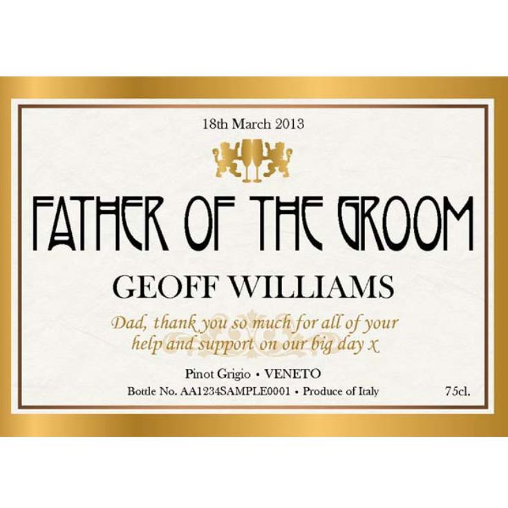 Father of the Groom Personalised Wine product image