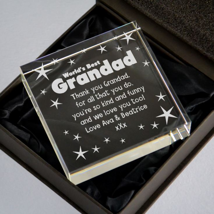 Personalised Worlds Best Grandad Glass Keepsake product image