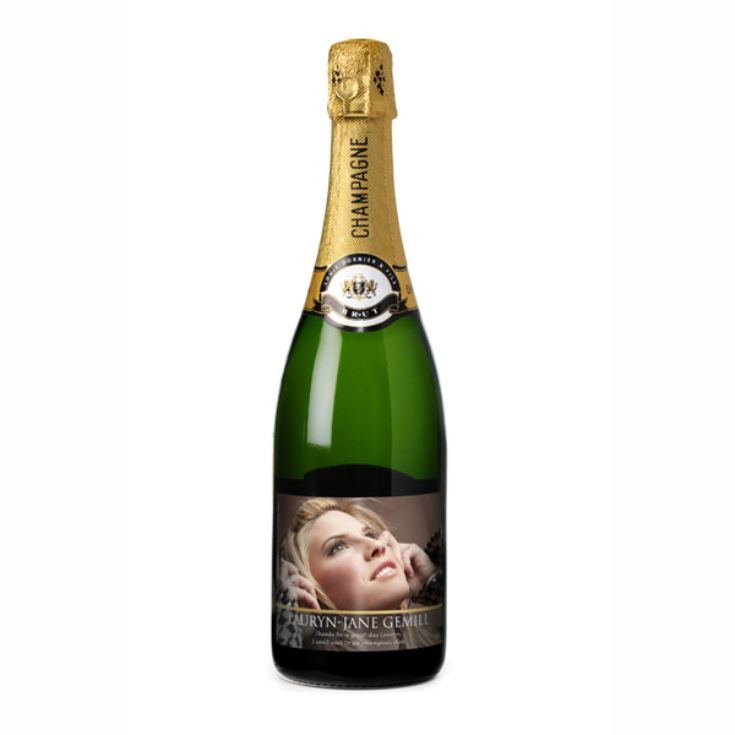 Champagne with Personalised Photo Label product image