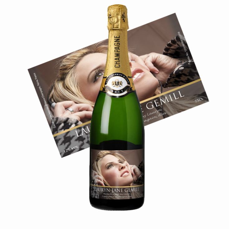 Champagne with Personalised Photo Label product image