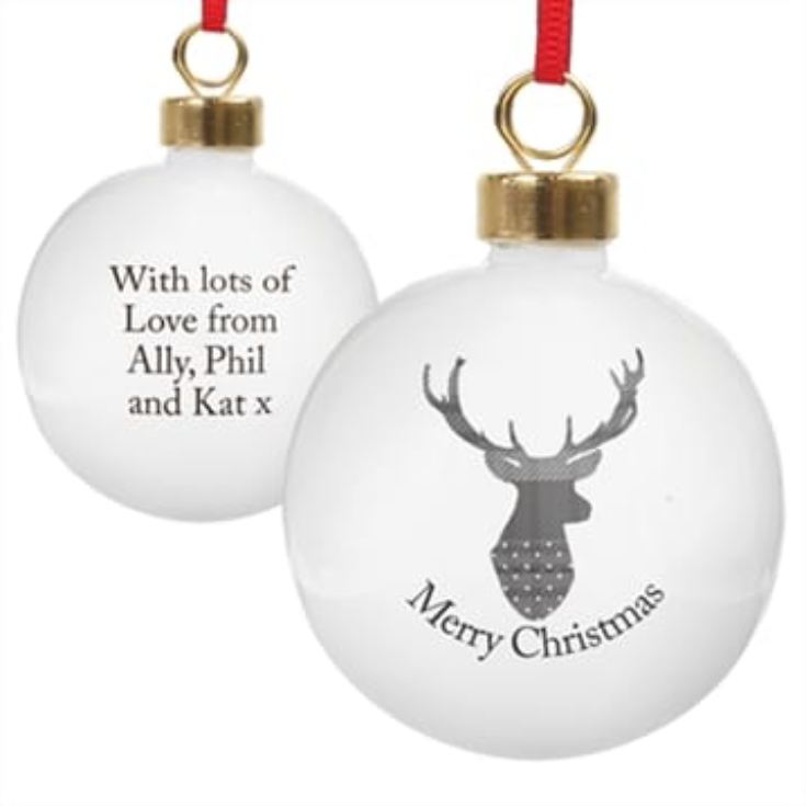 Personalised Highland Stag Tree Bauble product image