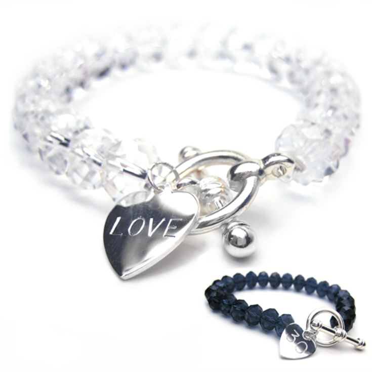 Pure Personalised Bracelet with Sterling Silver Heart product image