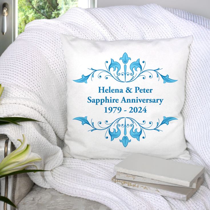 Personalised Sapphire Anniversary Cushion product image