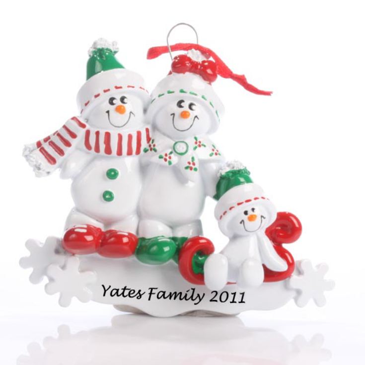 Personalised Snowman Family Ornament product image