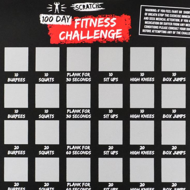 100 Day Fitness Challenge Scratch Off Poster product image