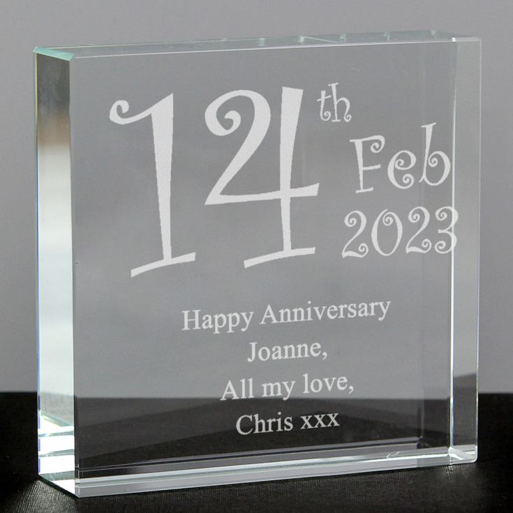 Personalised Special Date Glass Keepsake product image