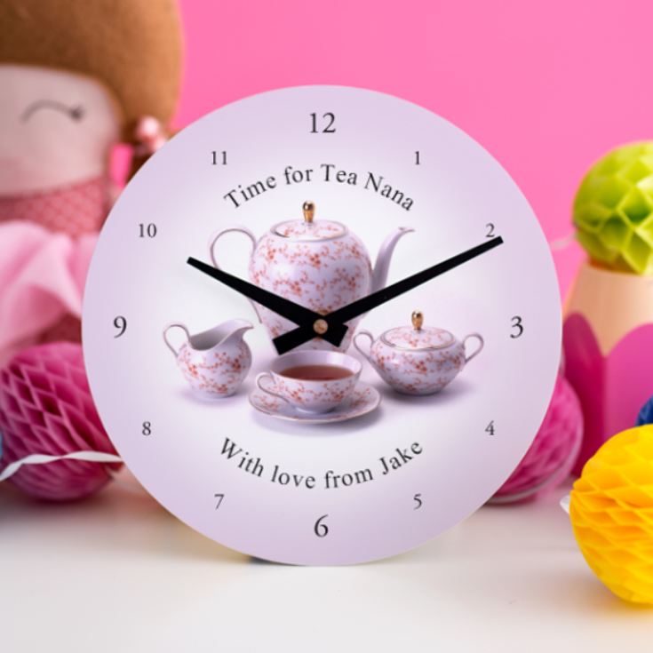 Time For Tea Personalised Clock product image