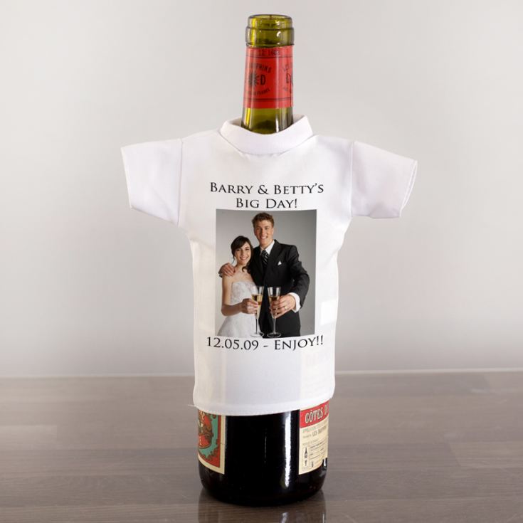 Wedding Day Personalised Wine Bottle T-Shirt product image