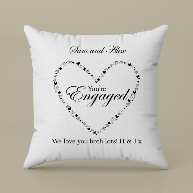 Personalised You're Engaged Heart Design Cushion product image